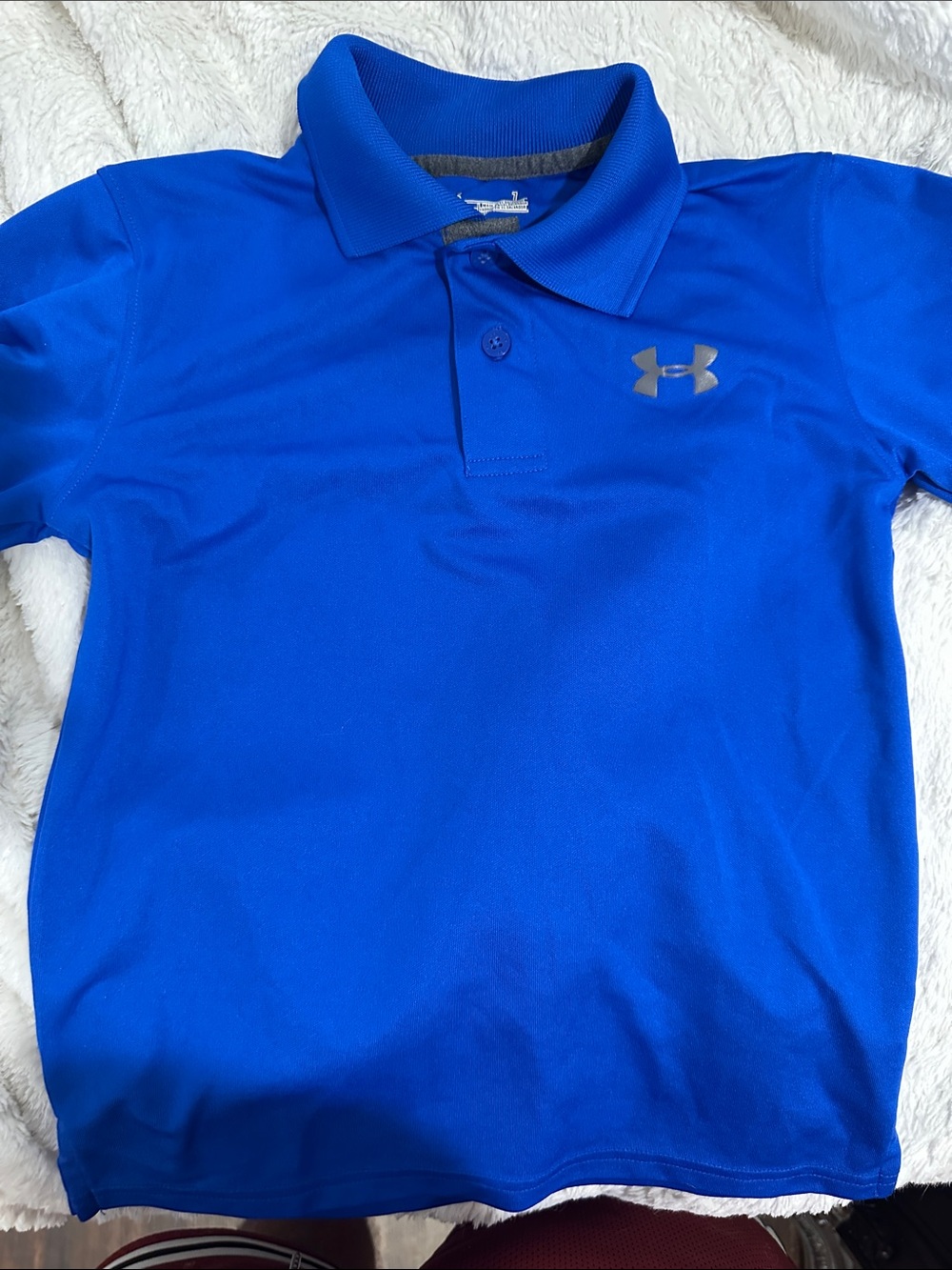Under Armour Royal Blue Boys' Polo with Silver Logo
